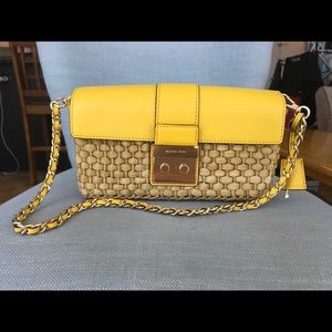 Michael Kora Gabriella Straw Clutch Handbag Purse